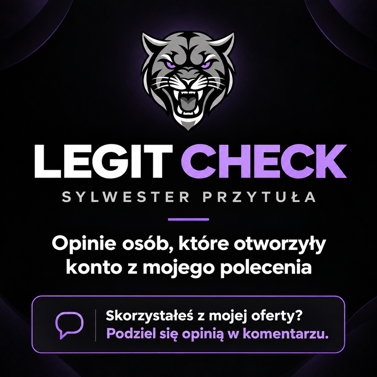 LEGIT CHECK — zaproszenie do podzielenia się opinią w komentarzu pod postem na Facebooku